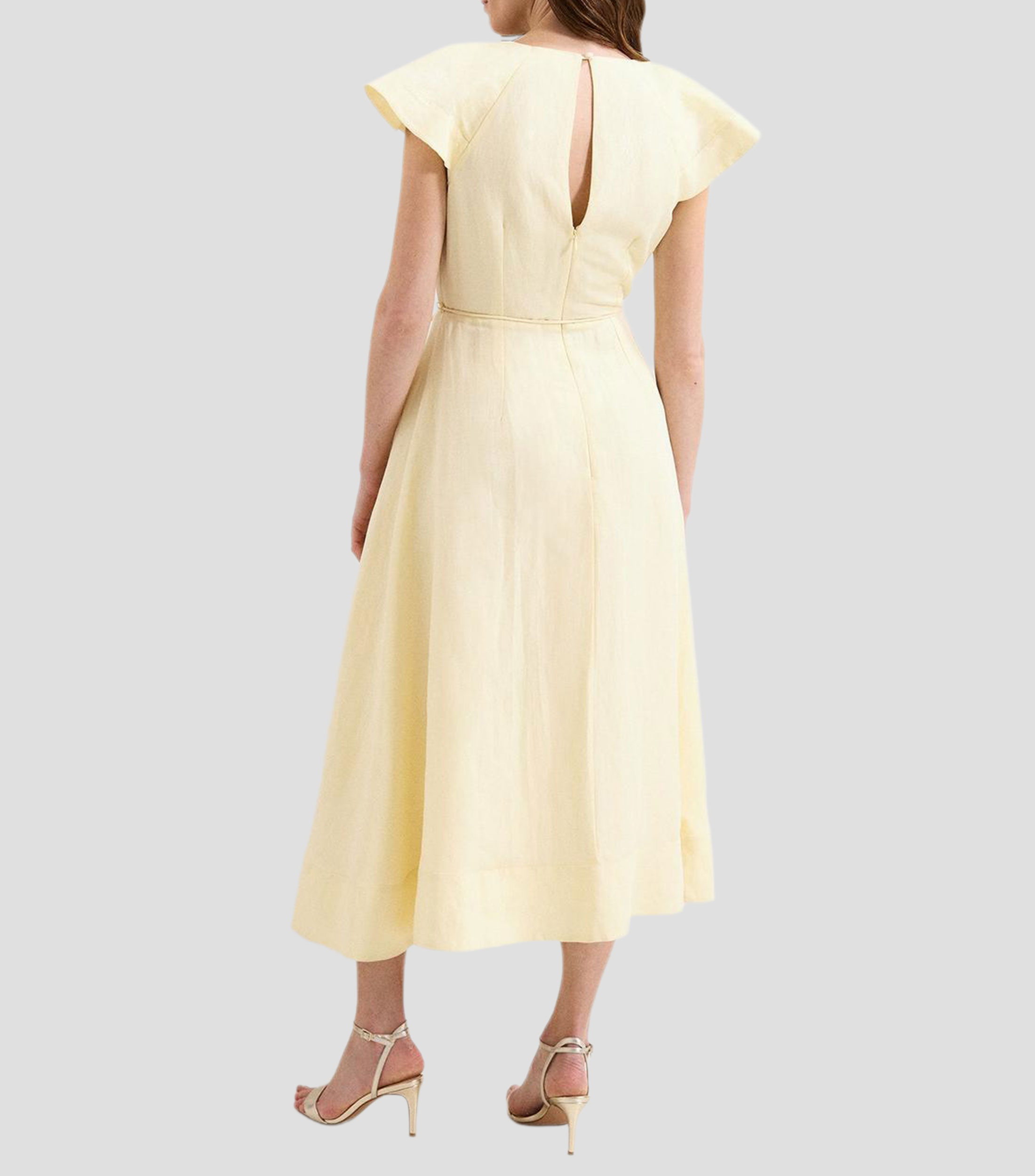 Vestido midi liso Mujer